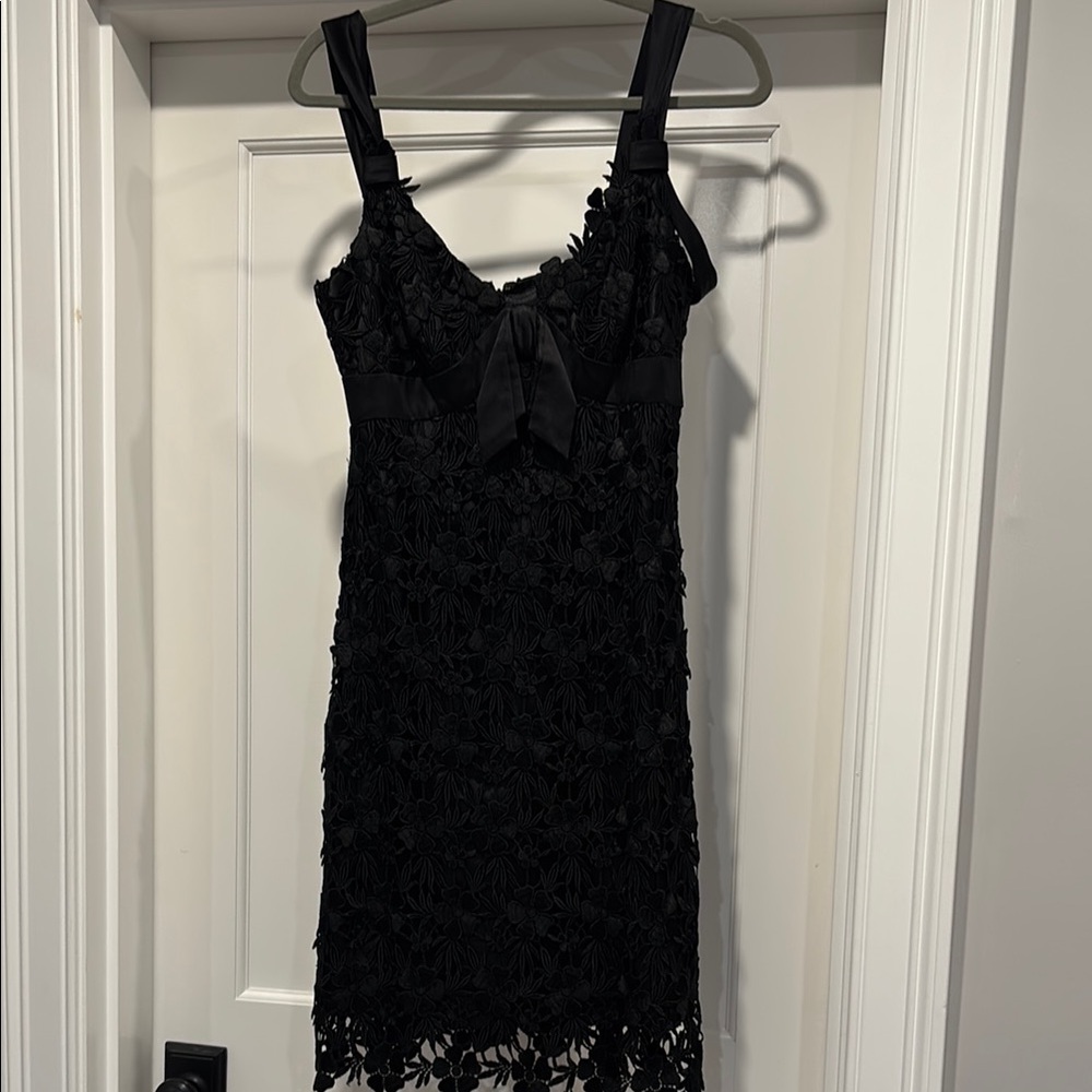 Stunning lace overlay Black Lace Dress- size 4 - wedding guest dress
